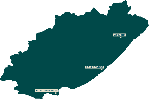  A detailed map of South Africa highlighting major cities with their names clearly labeled for easy identification.